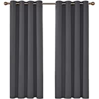 Los mejores  - Deconovo Cortinas Salón Opacas Aislantes Termicas para Habitación de Color Liso con Ojales 2 Piezas 117 x 138 cm Gris…